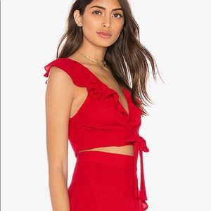 Show Me Your Mumu Florence Ruffle Crop Top NWT